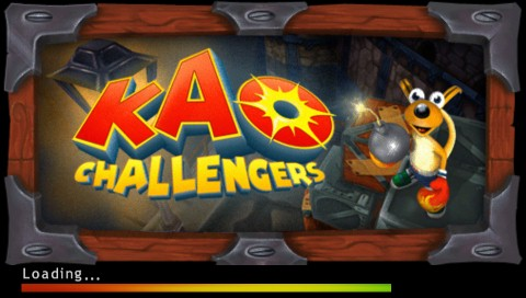 Kao Challengers title screen for PSP